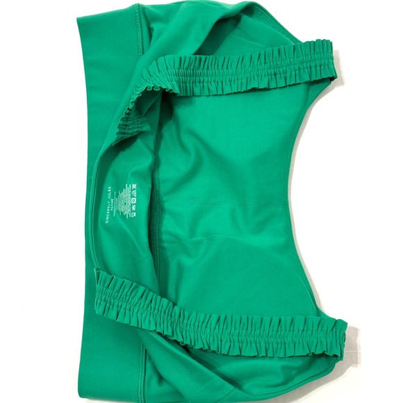 Sincerely Jules NWOT Sz XL Green Ruffle Strap Active Sports Bra - Picture 5 of 7
